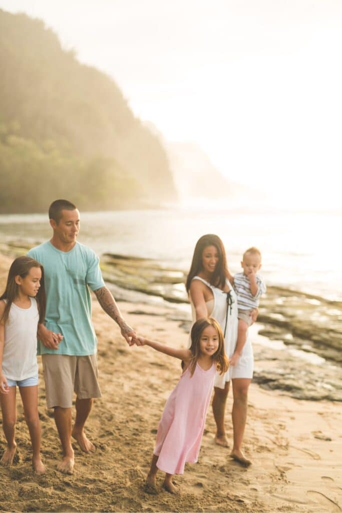 Family Walking on a Beach
