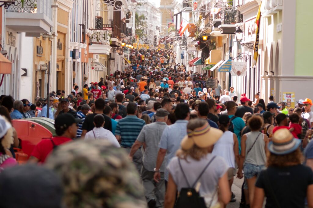 Crowded Street in San Sebastian