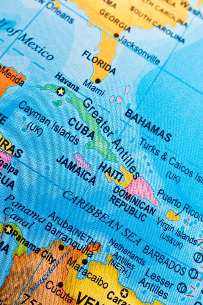 Map of the Caribbean