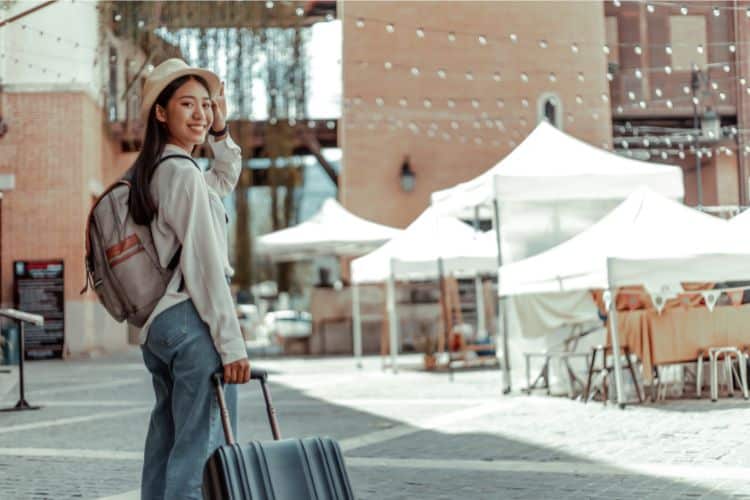 Traveler with Suitcase